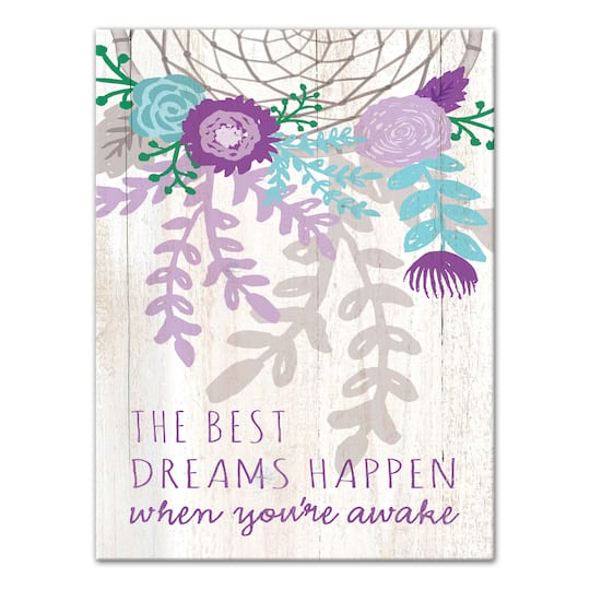 Flower Dreamcatcher 12" x 16" Canvas Wall Art